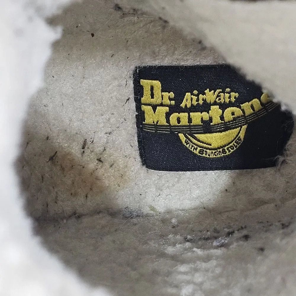 Dr Martens‎ Aimilita Black Sherpa Lined 6 Eyelet Combat Boots Docs Youth UK2 US3